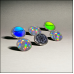 3-Pack of Canine Complete on Glass Cabachons
